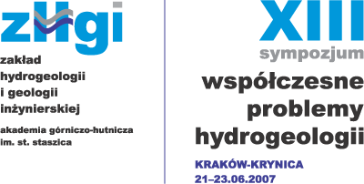 XIII Sympozjum ,,Współczesne Problemy Hydrogeologii''